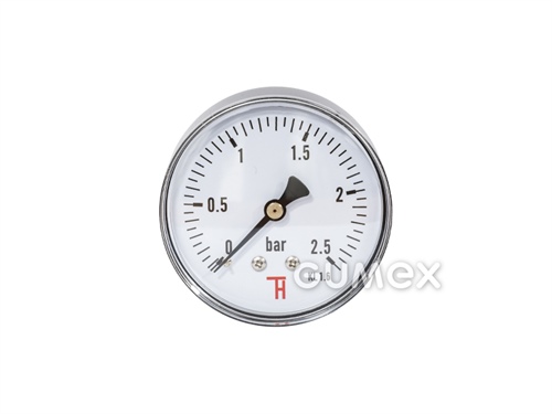 Standard Manometer mit dem Anschluss hinten, 63mm, Außengewinde G 1/4", 0-2,5bar, -40°C/+60°C, 